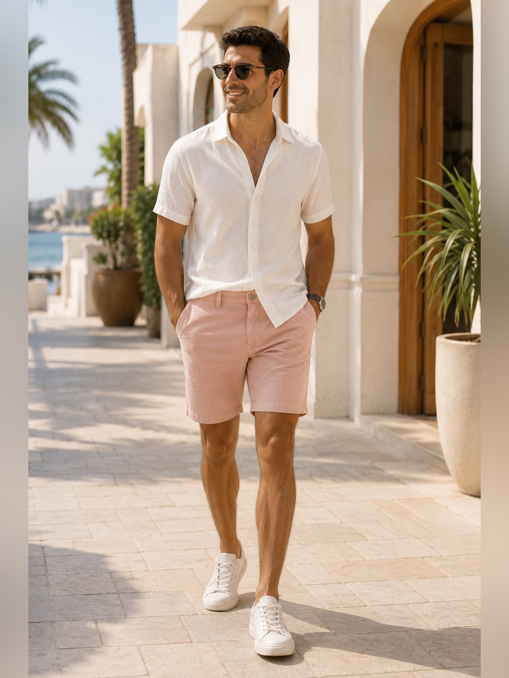 DL1961 Jake Chino Shorts Mens 31 Pink Garment Dyed Stretch Casual Summer